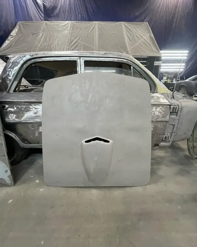 Muscle Car Hood Stripped Clean