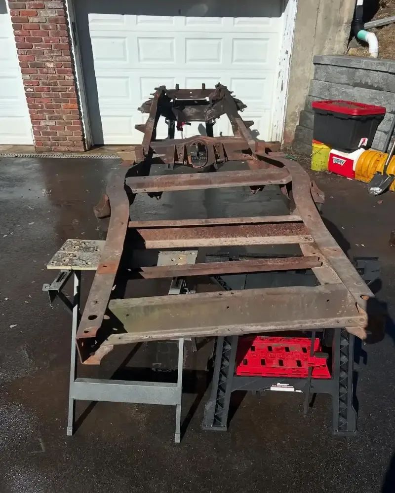 Classic Car Frame before blasting